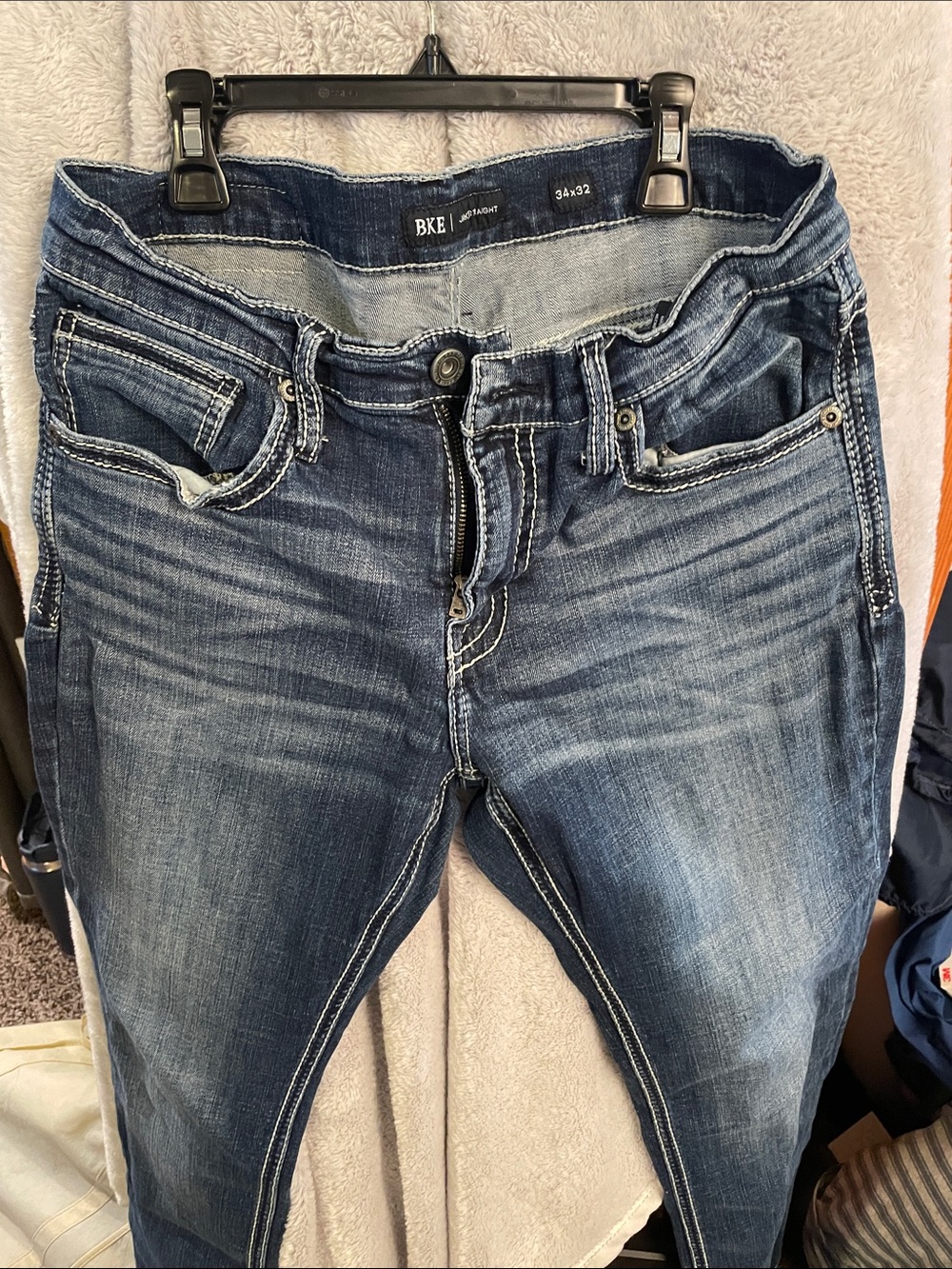 BKE men’s Jake straight Dark Blue Washed Denim Jeans